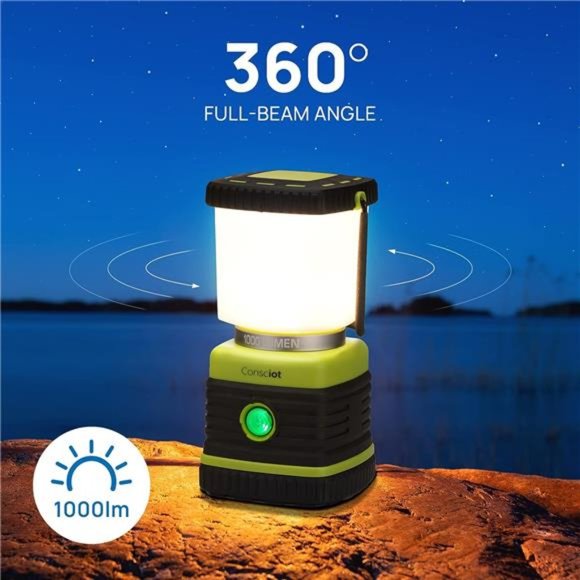 LED Camping Lantern,Consciot Battery Powered Camping Lights,1000LM,4 Light Modes - Picture 3 of 6